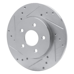 Ford Mondeo Brake Rotor (1) - Rear Left - R1 Concepts - Drilled & Slotted - Silver - `01-`08